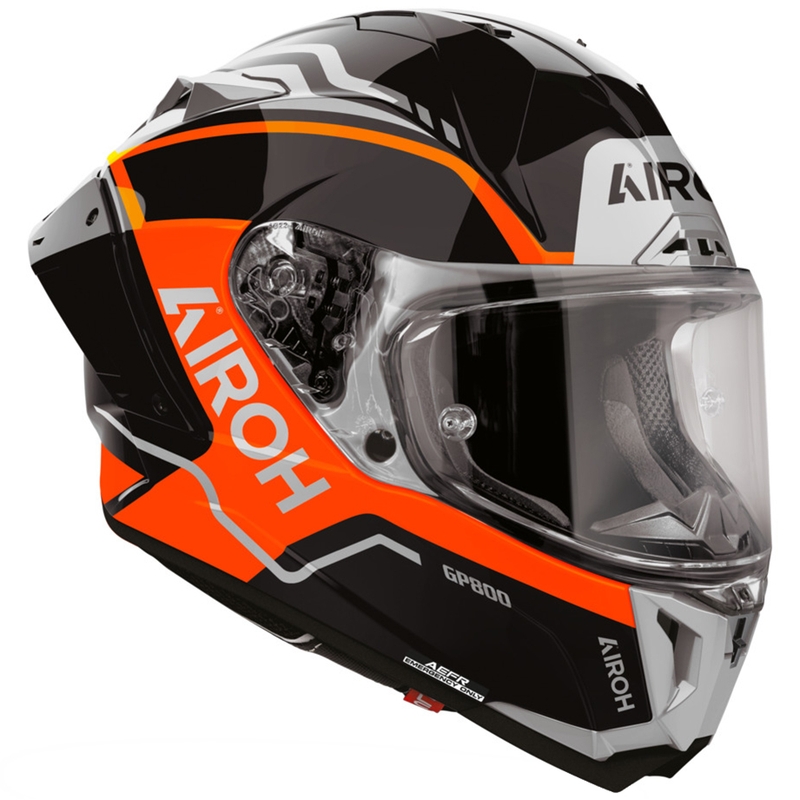 Airoh GP 800 Lane motocikla ķivere, fluorescējoši oranža