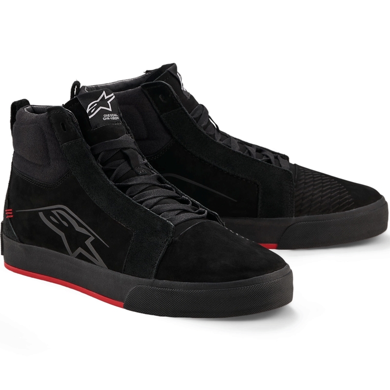 Alpinestars Ride-63 ādas motocikla zābaki melni-sarkani