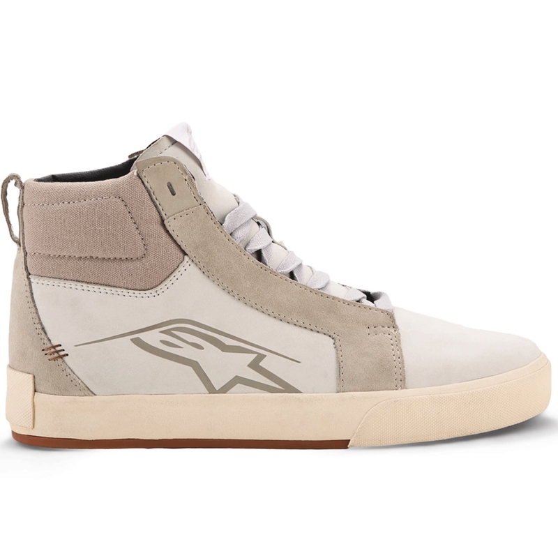 Alpinestars Ride-63 ādas motocikla zābaki balti-pelēki-brūni