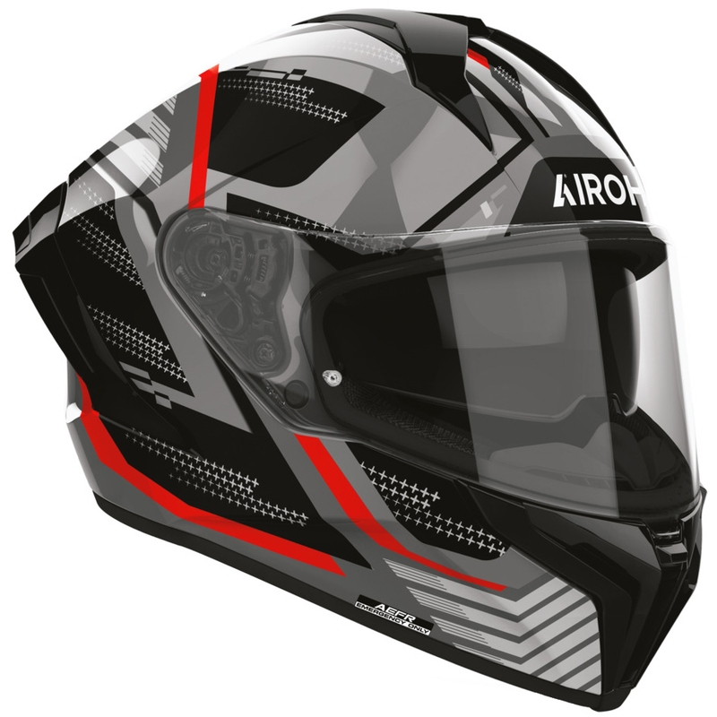 Airoh Matryx Starburst slēgta tipa motocikla ķivere melna-sarkana