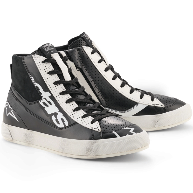 Alpinestars Stated Flair motociklu zābaki melni balti