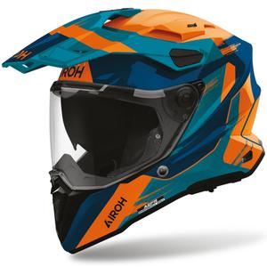 Enduro motocikla ķivere Airoh Commander 2 Razor zili oranža
