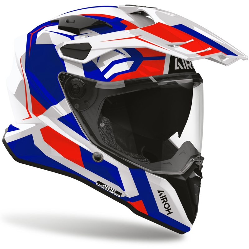 Enduro motocikla ķivere Airoh Commander 2 Polar zili sarkana