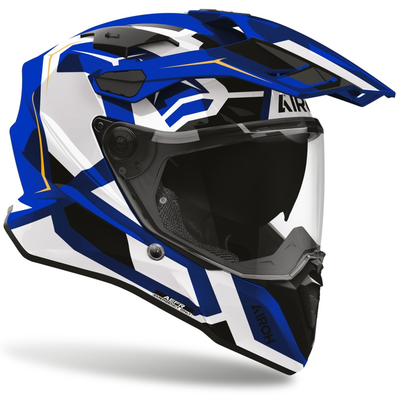 Enduro motocikla ķivere Airoh Commander 2 Polar zila