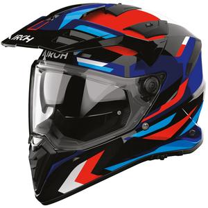 Enduro motocikla ķivere Airoh BADX-X Glitch zili sarkana