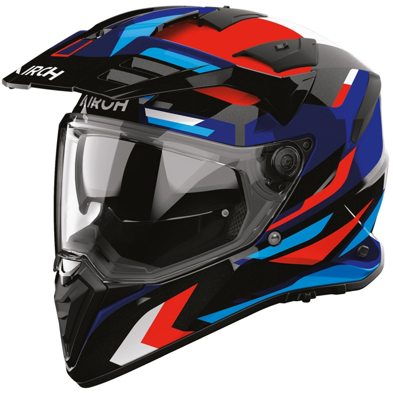 Enduro motocikla ķivere Airoh BADX-X Glitch zili sarkana
