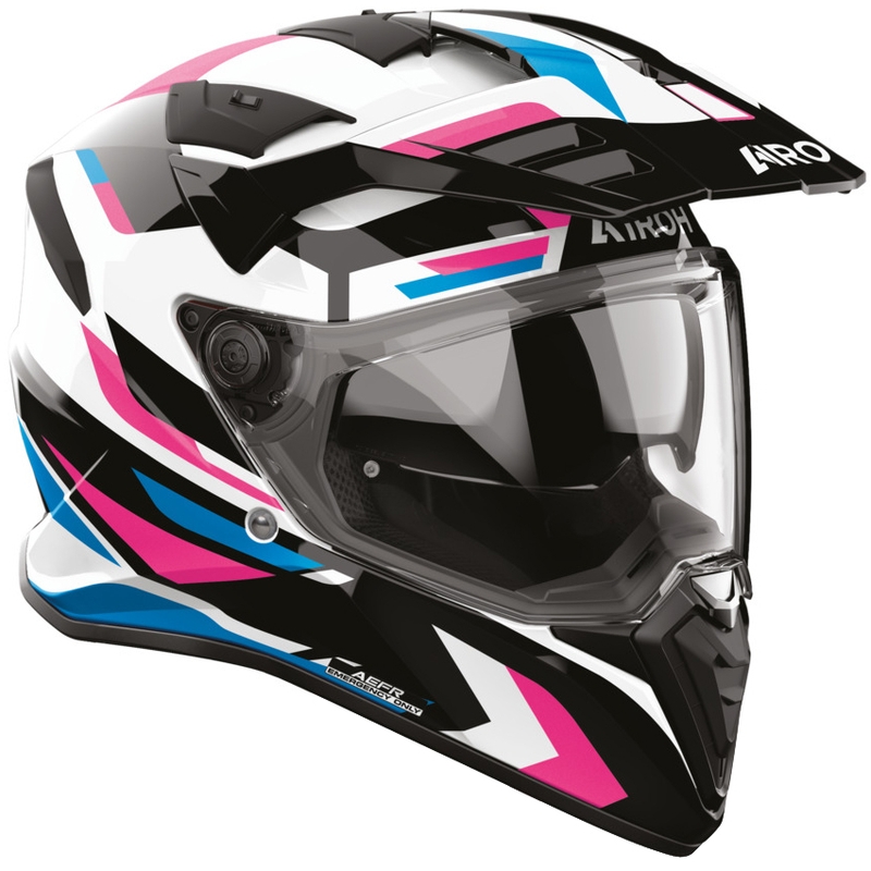 Enduro motocikla ķivere Airoh BADX-X Glitch rozā