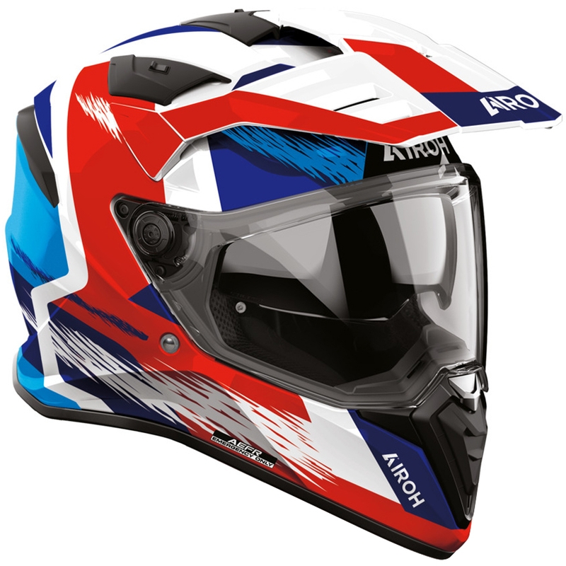 Enduro motocikla ķivere Airoh BADX-X Airspeed zila-sarkana