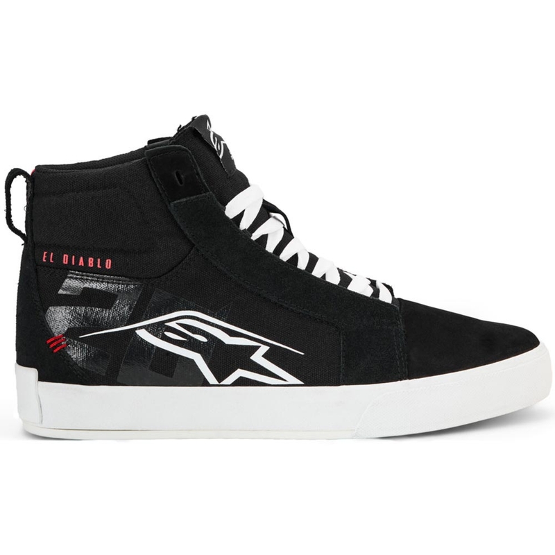 Alpinestars Ride-63 Canvas FQ20 motocikla zābaki melni-balti-sarkani