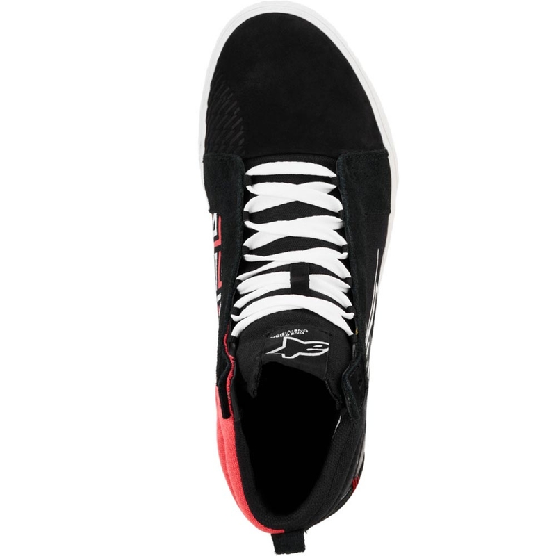 Alpinestars Ride-63 Canvas FQ20 motocikla zābaki melni-balti-sarkani
