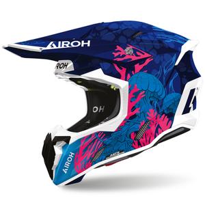Airoh Twist 3 zemūdens motokrosa ķivere zila-balta-rozā
