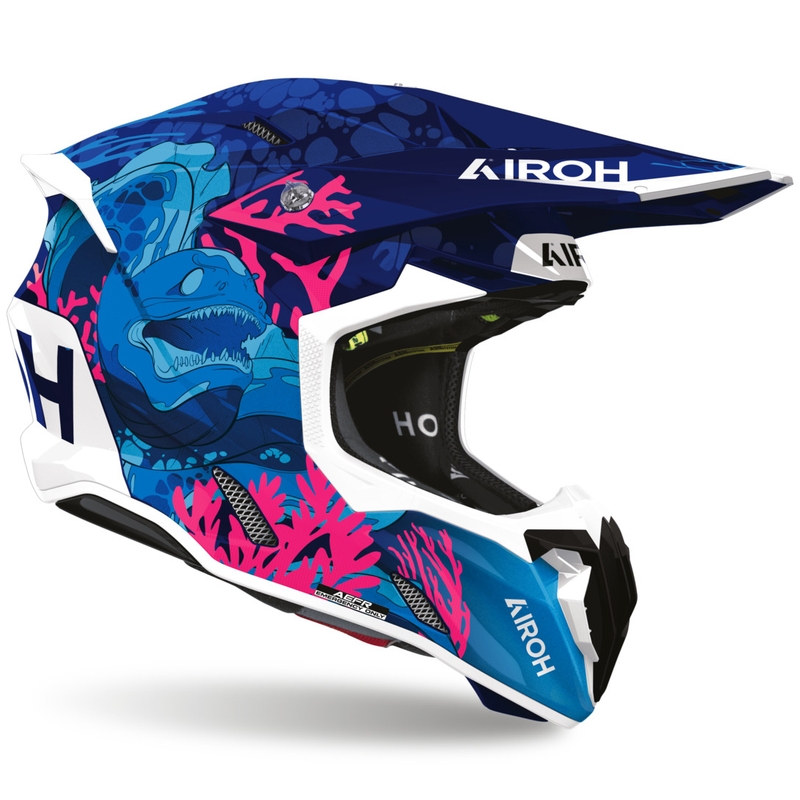Airoh Twist 3 zemūdens motokrosa ķivere zila-balta-rozā