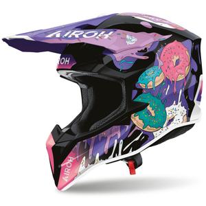 Airoh Wraaap Donuts motocikla motokrosa ķivere rozā-violeta-melna