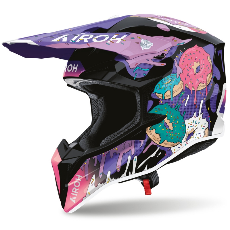 Airoh Wraaap Donuts motocikla motokrosa ķivere rozā-violeta-melna