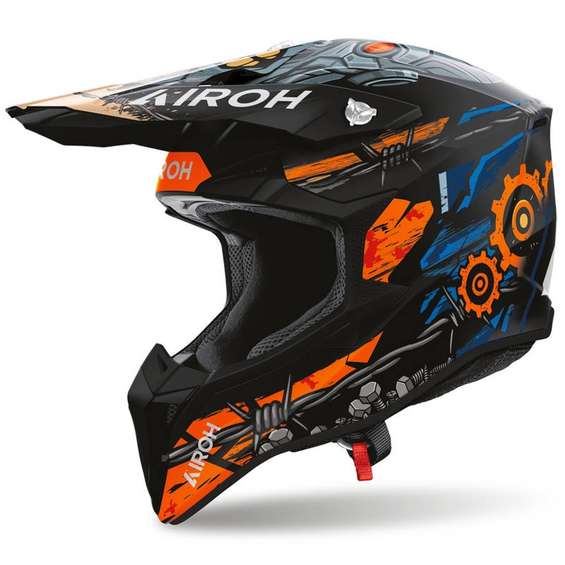 Airoh Wraaap Gear motokrosa ķivere matēti melna-oranža