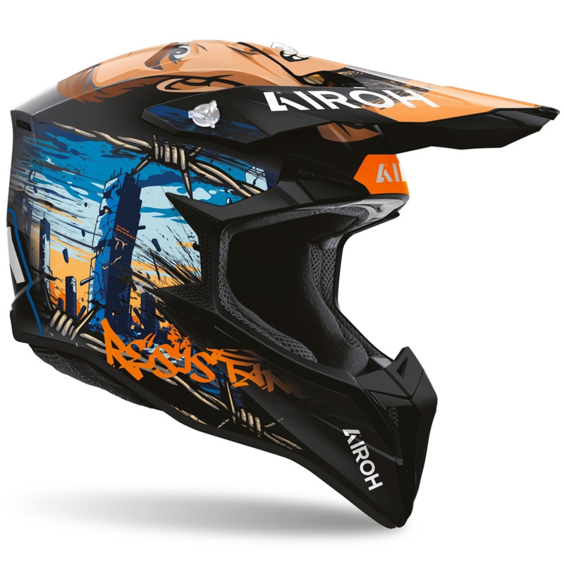 Airoh Wraaap Gear motokrosa ķivere matēti melna-oranža