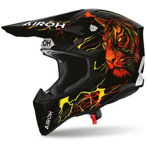 Airoh Wraaap Tyger motocikla motokrosa ķivere melna-sarkana-dzeltena