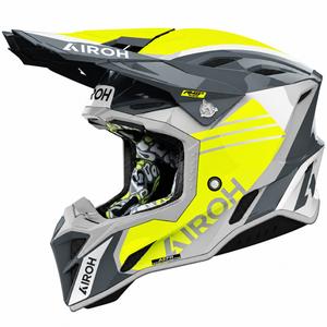 Airoh Aviator Factory Atlan motokrosa ķivere pelēka-dzeltena
