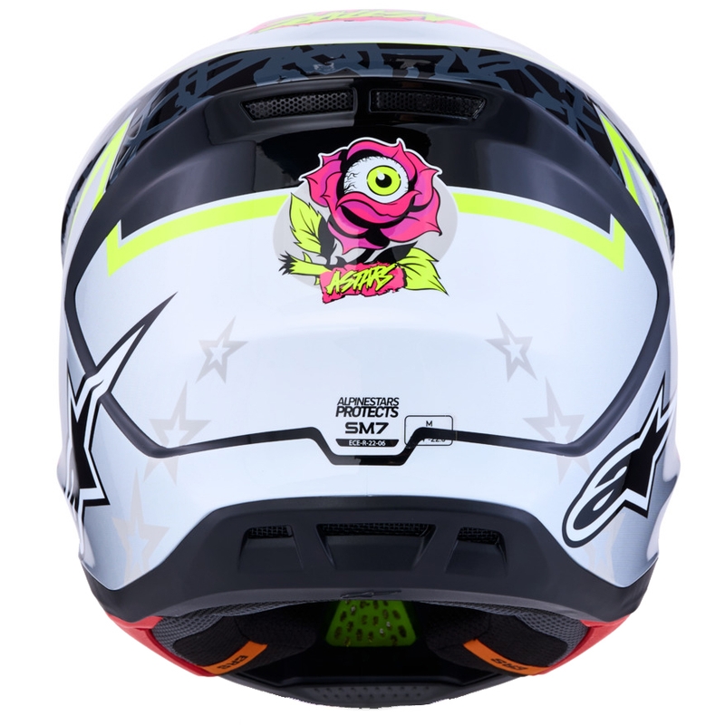 Alpinestars Supertech S-M7 Blaster motocikla krosa ķivere pelēka-fluorescēti dzeltena