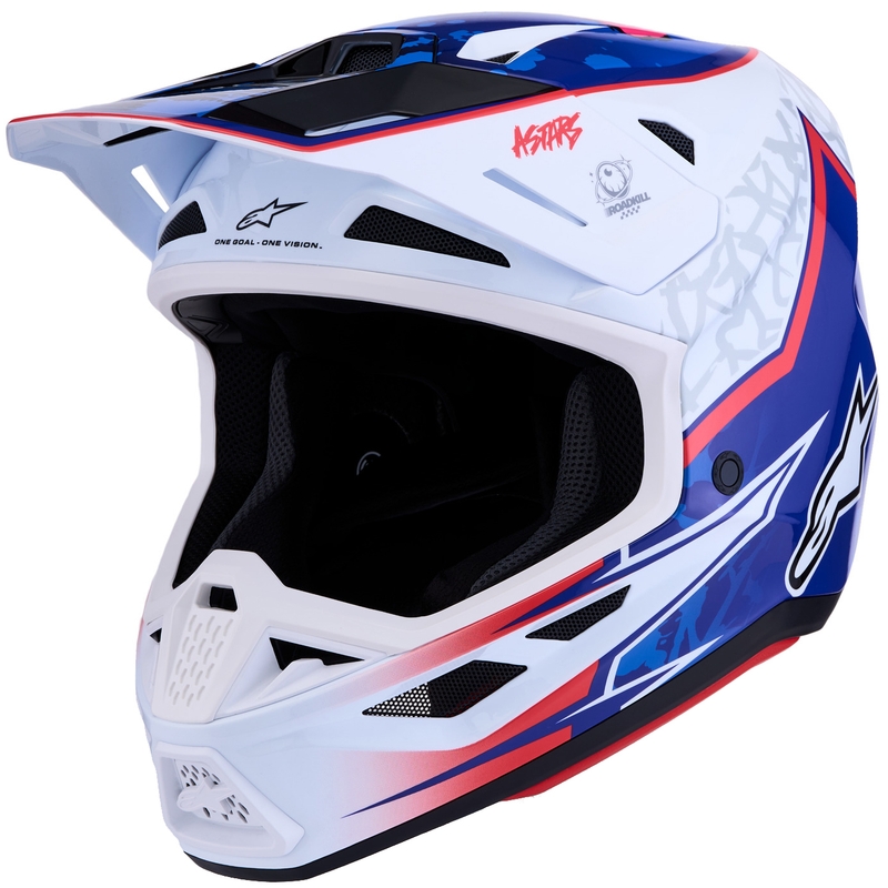 Alpinestars Supertech S-M7 Blaster balti zila motokrosa ķivere