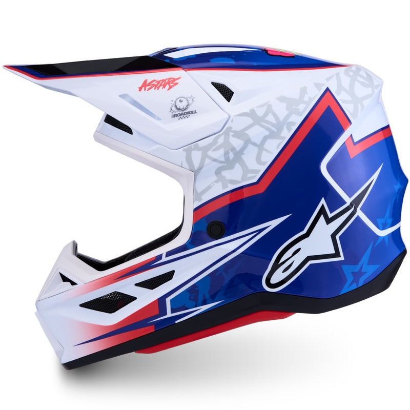 Alpinestars Supertech S-M7 Blaster balti zila motokrosa ķivere