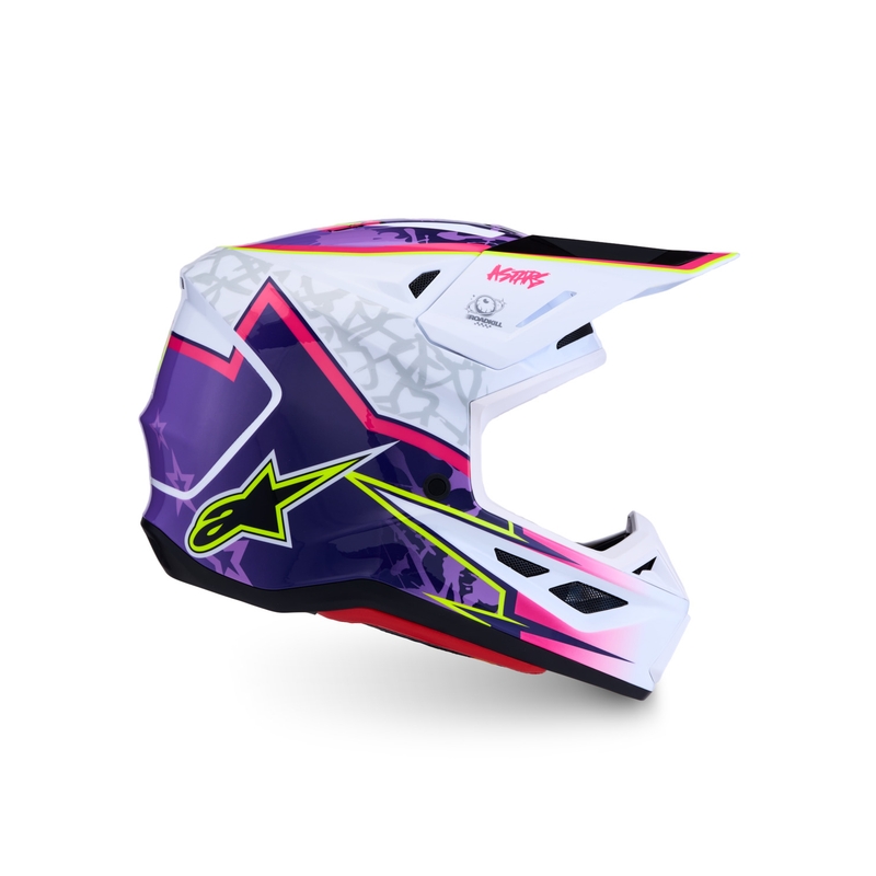 Alpinestars Supertech S-M7 Blaster motocikla motokrosa ķivere violeti balta