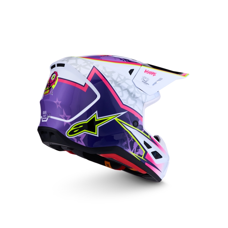 Alpinestars Supertech S-M7 Blaster motocikla motokrosa ķivere violeti balta
