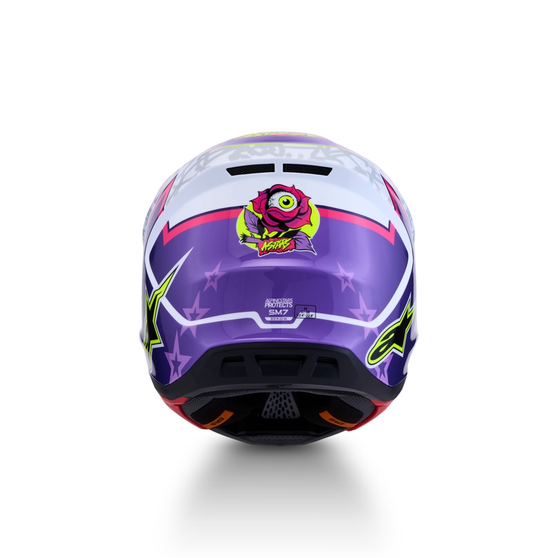 Alpinestars Supertech S-M7 Blaster motocikla motokrosa ķivere violeti balta
