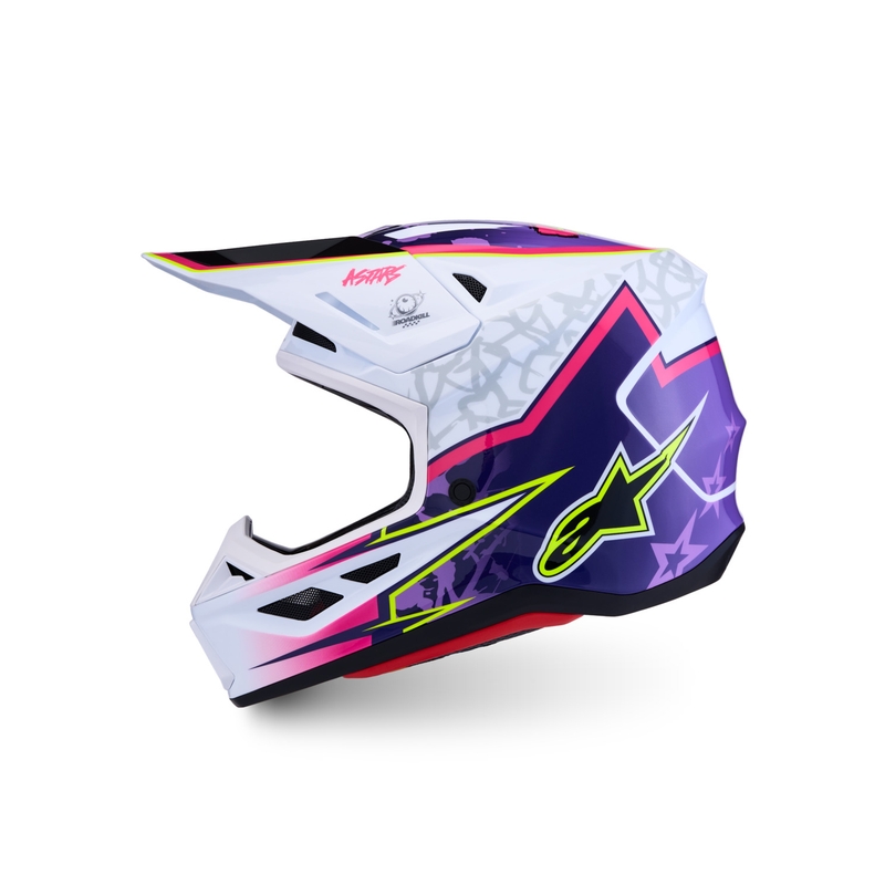 Alpinestars Supertech S-M7 Blaster motocikla motokrosa ķivere violeti balta