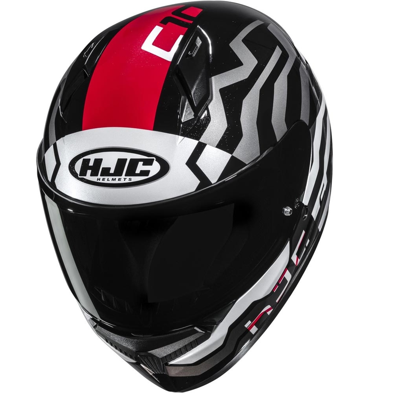HJC C10 Blade MC1 motocikla ķivere, melna-balta-sarkana