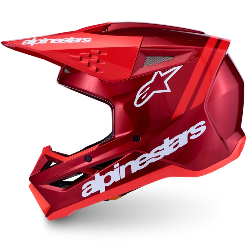 Alpinestars S-M3 Radium motokrosa ķivere, fluorescējoši sarkana-balta