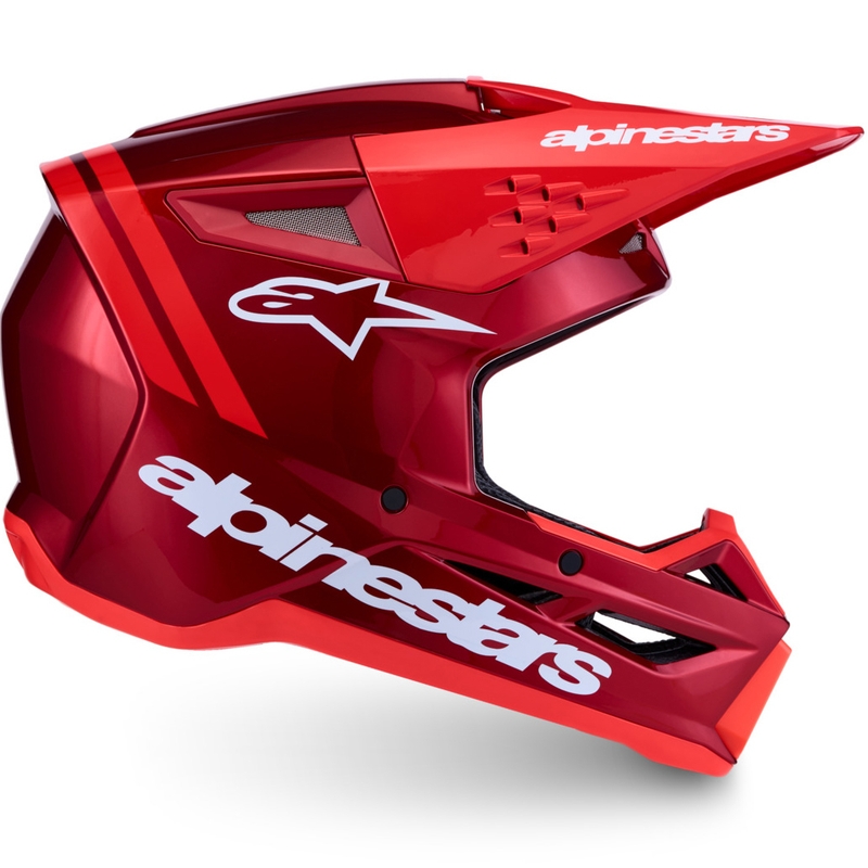 Alpinestars S-M3 Radium motokrosa ķivere, fluorescējoši sarkana-balta