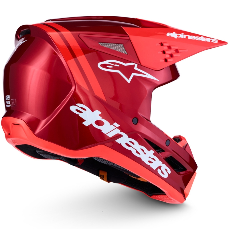 Alpinestars S-M3 Radium motokrosa ķivere, fluorescējoši sarkana-balta