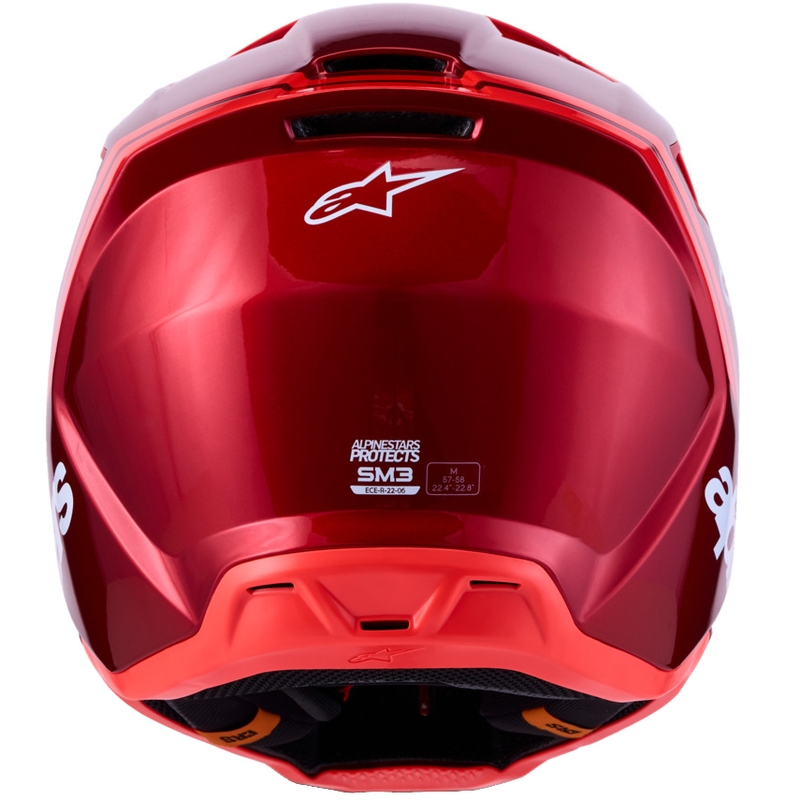 Alpinestars S-M3 Radium motokrosa ķivere, fluorescējoši sarkana-balta