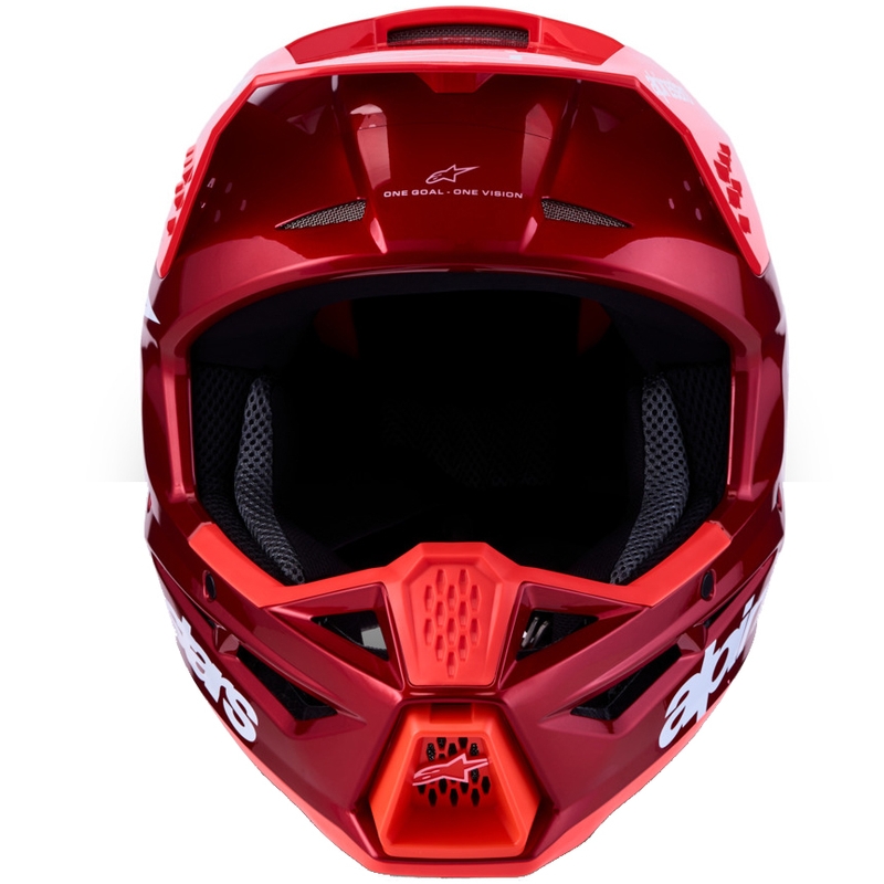 Alpinestars S-M3 Radium motokrosa ķivere, fluorescējoši sarkana-balta