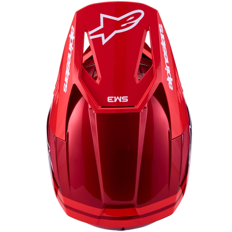 Alpinestars S-M3 Radium motokrosa ķivere, fluorescējoši sarkana-balta