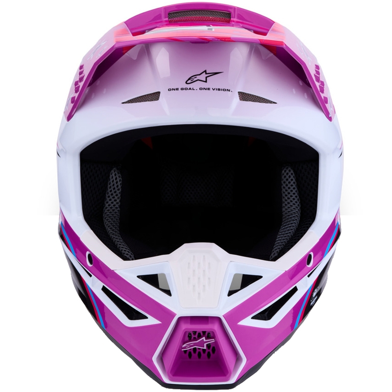Alpinestars S-M3 Falcon motocikla motokrosa ķivere violeti balta-fluorescējoši rozā