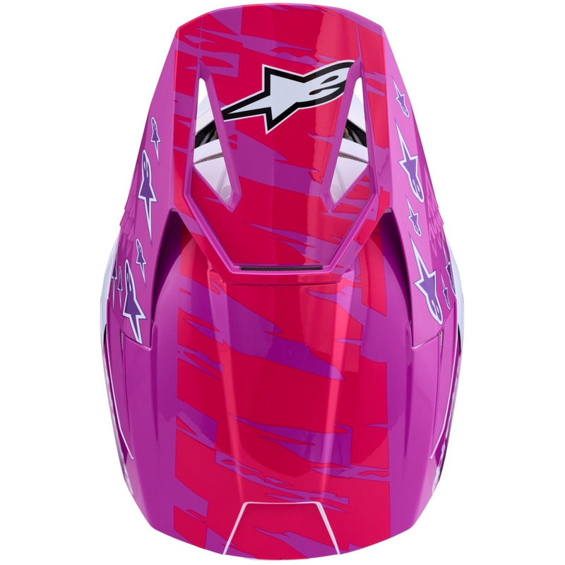 Alpinestars S-M3 Falcon motocikla motokrosa ķivere violeti balta-fluorescējoši rozā
