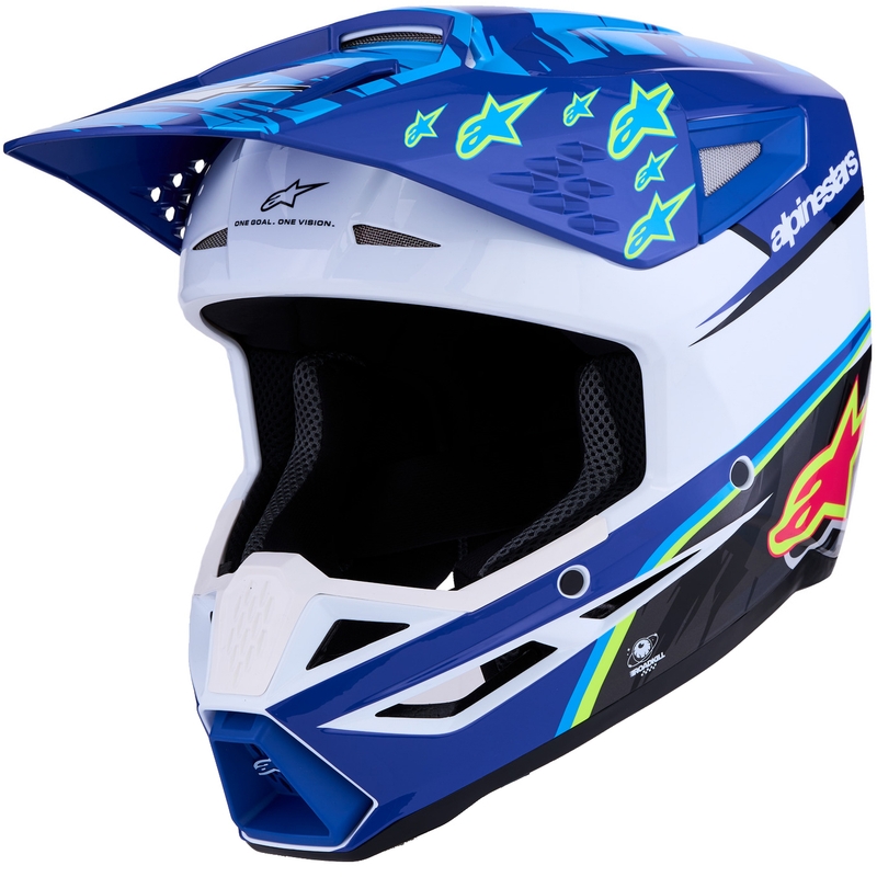 Alpinestars S-M3 Falcon motocikla motokrosa ķivere zila-balta-melna