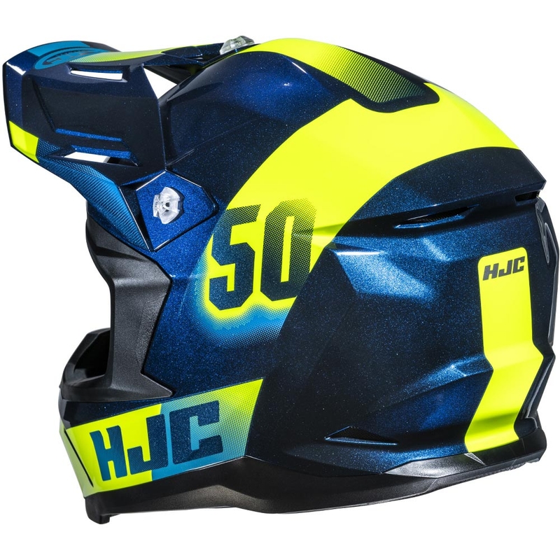 Motokrosa ķivere HJC C50 Dash MC2 zila-fluorēta dzeltena