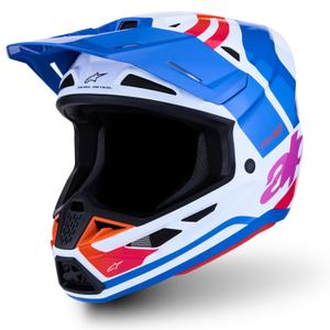 Alpinestars Supertech S-M7 Core motokrosa ķivere balta-zila-oranža