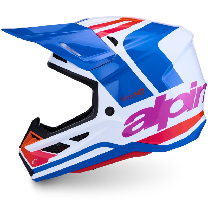 Alpinestars Supertech S-M7 Core motokrosa ķivere balta-zila-oranža