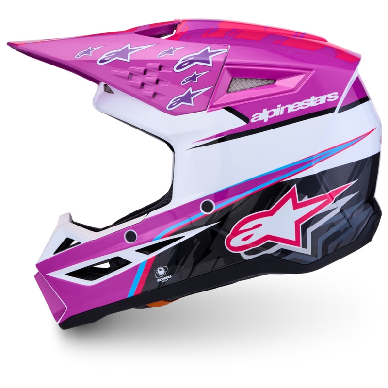 Alpinestars S-M3 Falcon bērnu motokrosa ķivere violeti balta melna