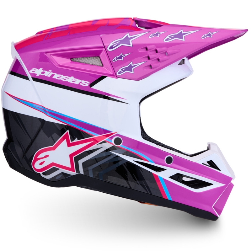Alpinestars S-M3 Falcon bērnu motokrosa ķivere violeti balta melna