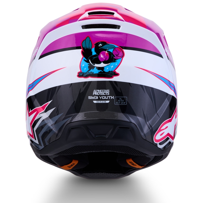 Alpinestars S-M3 Falcon bērnu motokrosa ķivere violeti balta melna
