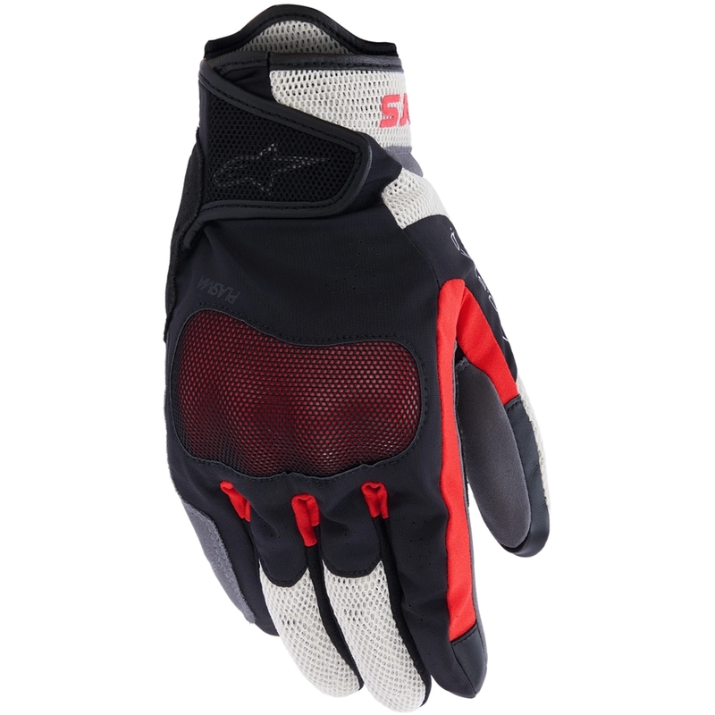Alpinestars Mogress Airflow motocikla cimdi melni-krēmkrāsas-sarkani