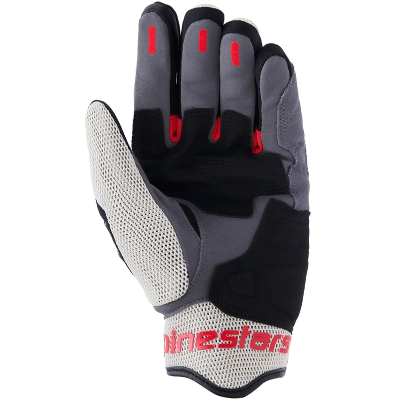 Alpinestars Mogress Airflow motocikla cimdi melni-krēmkrāsas-sarkani