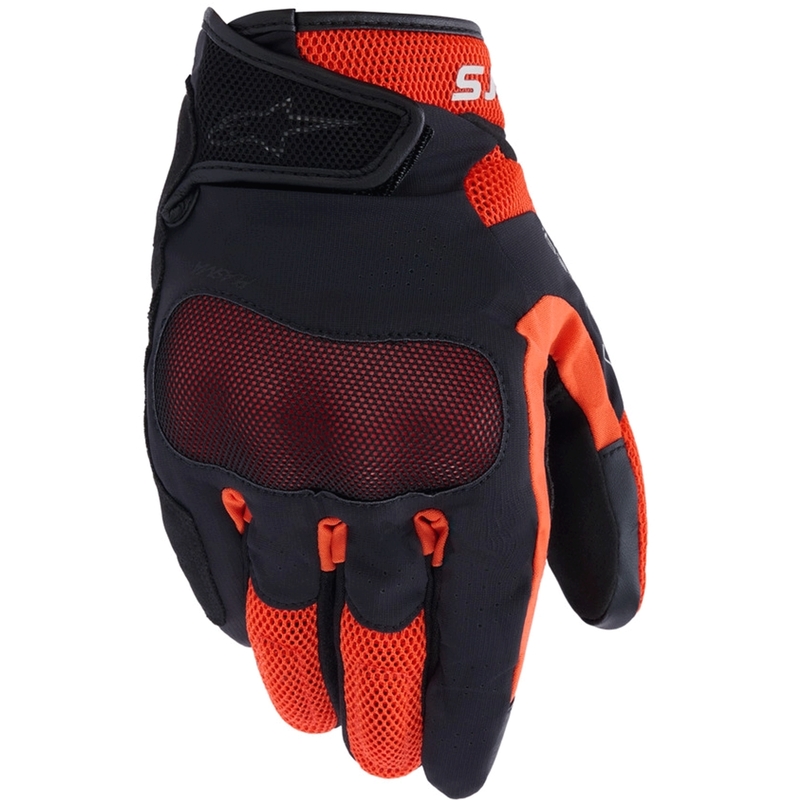 Alpinestars Mogress Airflow motocikla cimdi melni-sarkani-oranži