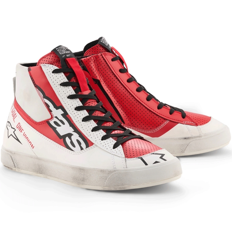 Alpinestars Stated Flair motociklu zābaki balti-sarkani