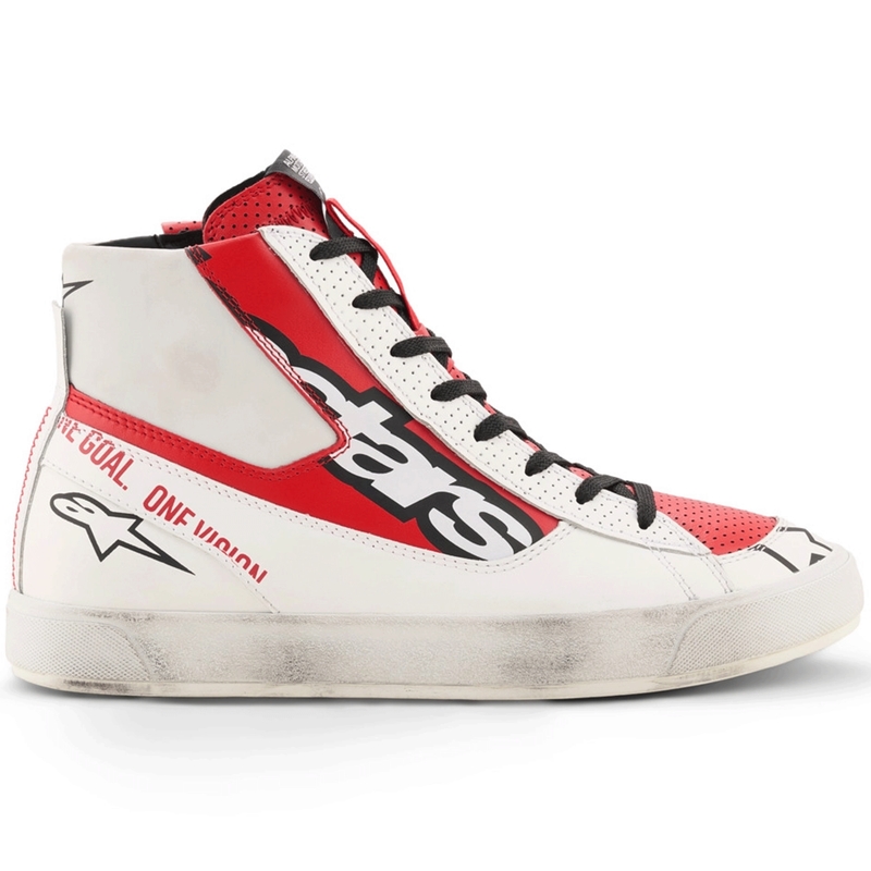 Alpinestars Stated Flair motociklu zābaki balti-sarkani